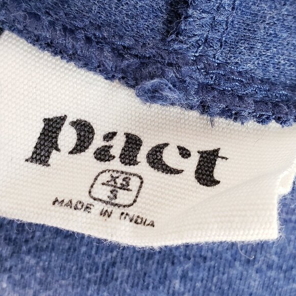 Pact Airplane Cardigan Organic Cotton Navy Blue Pockets size XS/S Travel Lounge - Picture 5 of 12